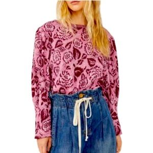 - Free People No Ordinary Top Jacquard Open Back - NEW